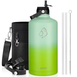Buzio Duet Series Gallon Bottle with 2 Lids and Sleeve 3.8L - Gradient Green